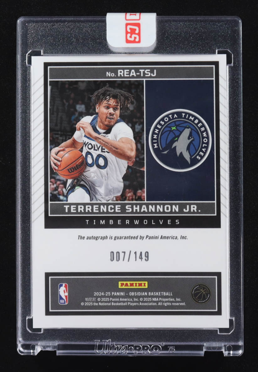 Terrence Shannon Jr. 2024-25 Panini Obsidian Rookie Eruption Autographs #22 #007/149 RC at PristineAuction.com Terrence Shannon Jr. 2024-25 Panini Obsidian Rookie Eruption Autographs #22 #007/149 RC at PristineAuction.com