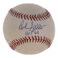 Bob Feller Signed OML Baseball Inscribed "HOF 62" (JSA) at PristineAuction.com