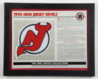 1995 Devils Custom Framed Article Display with Logo Patch at PristineAuction.com