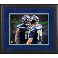 Sam Darnold & Jaxon Smith-Njigba Seahawks Custom Framed Spotlight Photo at PristineAuction.com