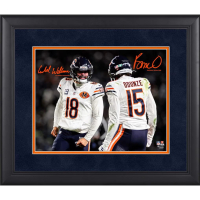 Caleb Williams & Rome Odunze Bears Custom Framed Spotlight Photo at PristineAuction.com