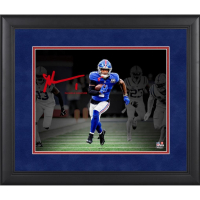 Malik Nabers Giants Custom Framed Spotlight Photo at PristineAuction.com