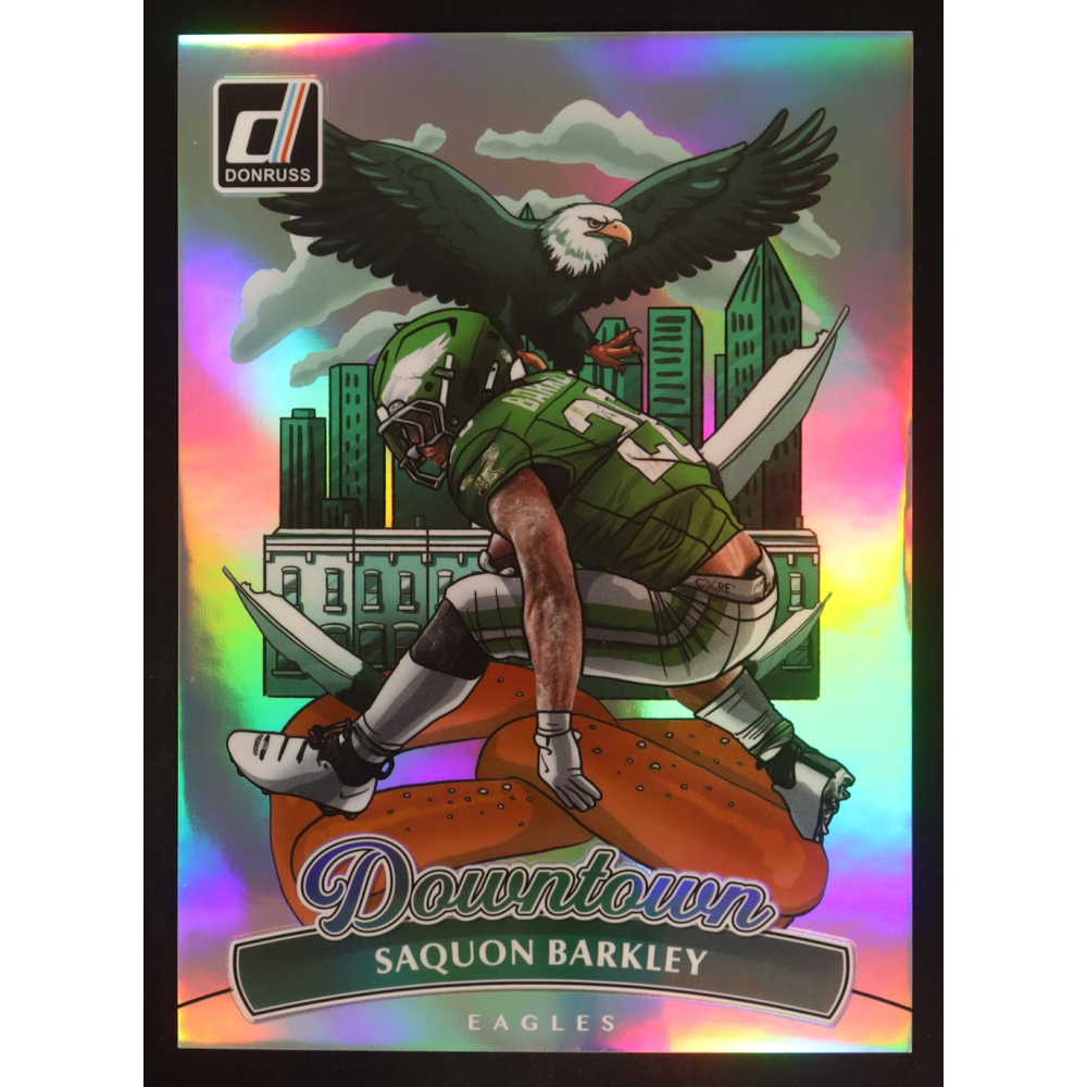 Saquon Barkley 2025 Donruss Oversized Downtown! #7 at PristineAuction.com