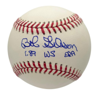Bob Gibson Signed OML Baseball Inscribed "1.89 WS ERA" (JSA) at PristineAuction.com