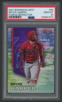 Bryce Harper 2021 Bowman's Best Purple Refractor #55 #15/250 (PSA 10) at PristineAuction.com