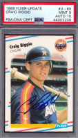 Craig Biggio Signed 1988 Fleer Update #U89 RC (PSA 9 | Auto 10) at PristineAuction.com