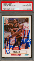 Clyde Drexler Signed 1990-91 Fleer #154 (PSA) at PristineAuction.com