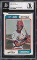 Lou Brock Signed 1974 Topps #60 (BGS) at PristineAuction.com