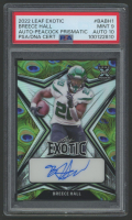 Breece Hall 2020 Leaf Exotic Peacock Prismatic Autograph #BABH1 #7/7 (PSA 9 | Auto 10) at PristineAuction.com