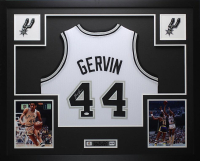 George Gervin Signed Custom Framed Jersey Display (JSA) at PristineAuction.com