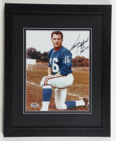 Frank Gifford Signed Giants Custom Framed Photo Display Inscribed "HOF 77" (PSA) at PristineAuction.com