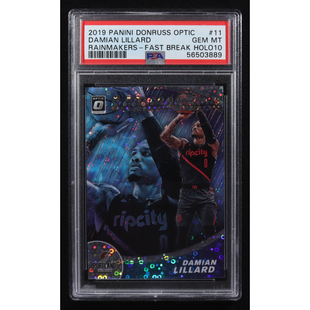 Damian Lillard 2019-20 Donruss Optic Rainmakers Holo Fast Break #11 (PSA 10) at PristineAuction.com