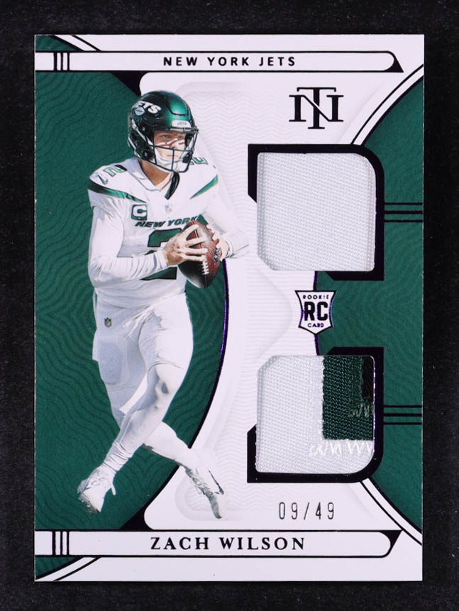 Zach Wilson 2021 Panini National Treasures Rookie Dual Materials Purple #2 #9/49 RC at PristineAuction.com Zach Wilson 2021 Panini National Treasures Rookie Dual Materials Purple #2 #9/49 RC at PristineAuction.com