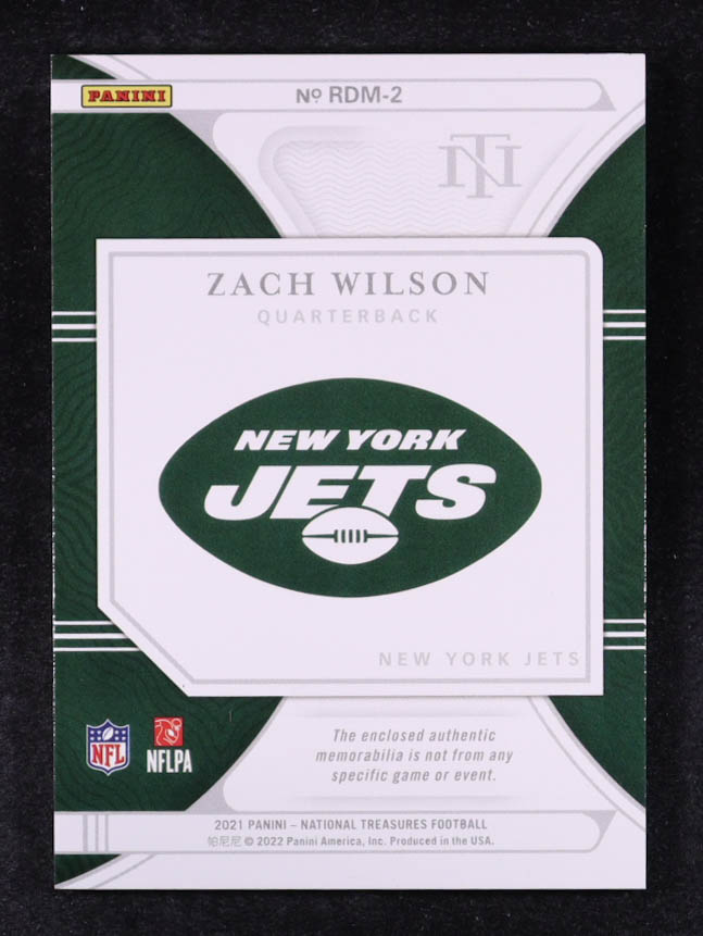 Zach Wilson 2021 Panini National Treasures Rookie Dual Materials Purple #2 #9/49 RC at PristineAuction.com Zach Wilson 2021 Panini National Treasures Rookie Dual Materials Purple #2 #9/49 RC at PristineAuction.com