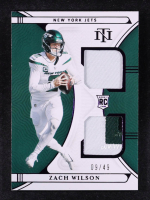 Zach Wilson 2021 Panini National Treasures Rookie Dual Materials Purple #2 #9/49 RC at PristineAuction.com