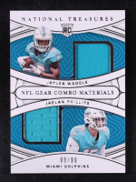 Jaelan Phillips / Jaylen Waddle 2021 Panini National Treasures Rookie NFL Gear Combo Materials #30 #9/99 RC at PristineAuction.com