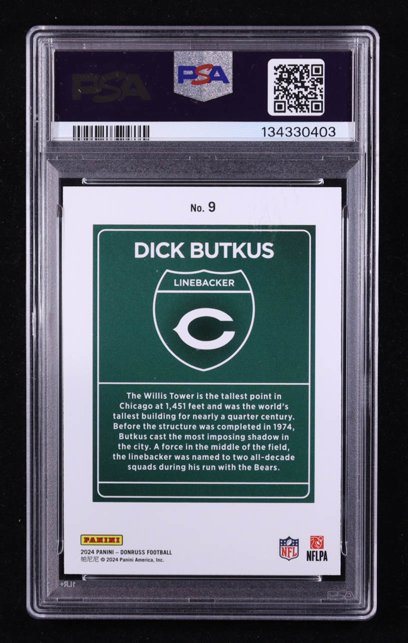 Dick Butkus 2024 Donruss Downtown #9 (PSA 9) at PristineAuction.com Dick Butkus 2024 Donruss Downtown #9 (PSA 9) at PristineAuction.com