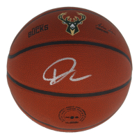 Giannis Antetokounmpo Signed Bucks Logo NBA Basketball (Beckett) at PristineAuction.com
