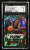 Allen Iverson 2025 Leaf Signature Series Unsigned Proof Weasels Lava Pre-Production Proof Classic Art Autographs #CAAI1 #1/1 (CGC 10) at PristineAuction.com
