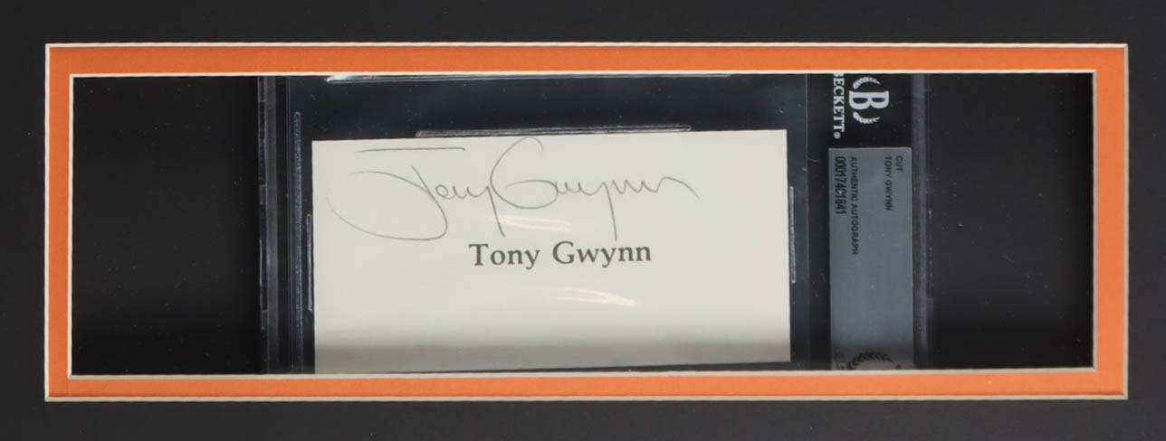 Tony Gwynn Signed Custom Framed Cut Display with Jersey (BGS) at PristineAuction.com Tony Gwynn Signed Custom Framed Cut Display with Jersey (BGS) at PristineAuction.com