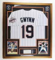 Tony Gwynn Signed Custom Framed Cut Display with Jersey (BGS) at PristineAuction.com