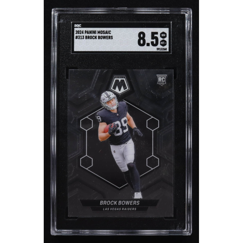 Brock Bowers 2024 Panini Mosaic #313 RC (SGC 8.5) at PristineAuction.com