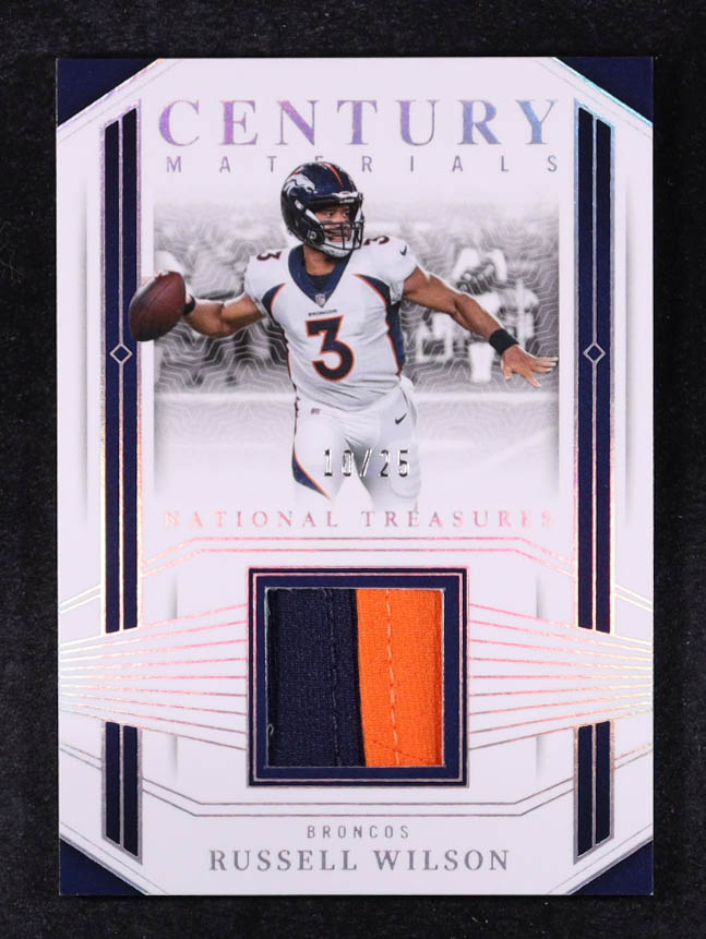 Russell Wilson 2023 Panini National Treasures Century Materials Holo Silver #86 #10/25 at PristineAuction.com Russell Wilson 2023 Panini National Treasures Century Materials Holo Silver #86 #10/25 at PristineAuction.com