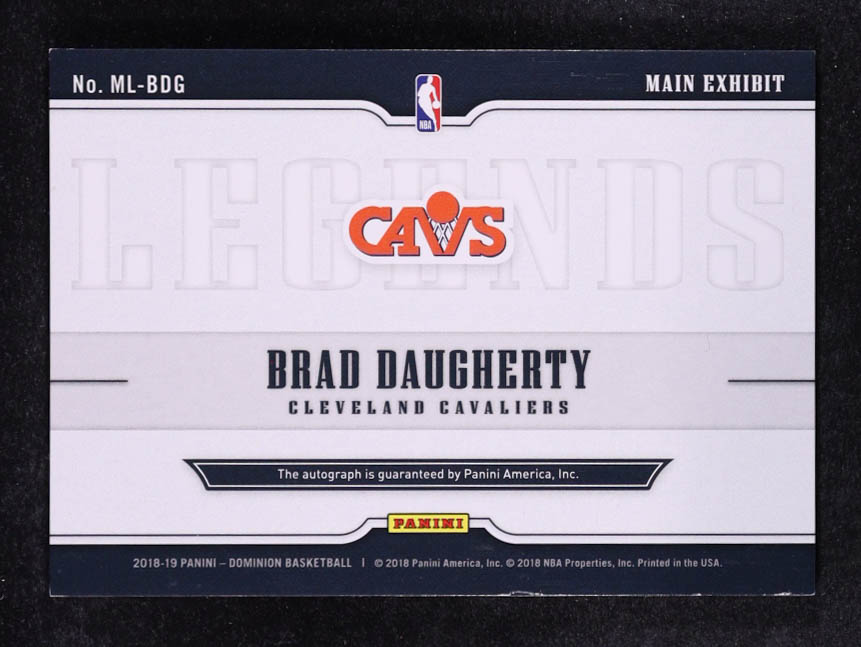 Brad Daugherty 2018-19 Panini Dominion Main Exhibit Legends Autographs #4 #21/49 at PristineAuction.com Brad Daugherty 2018-19 Panini Dominion Main Exhibit Legends Autographs #4 #21/49 at PristineAuction.com