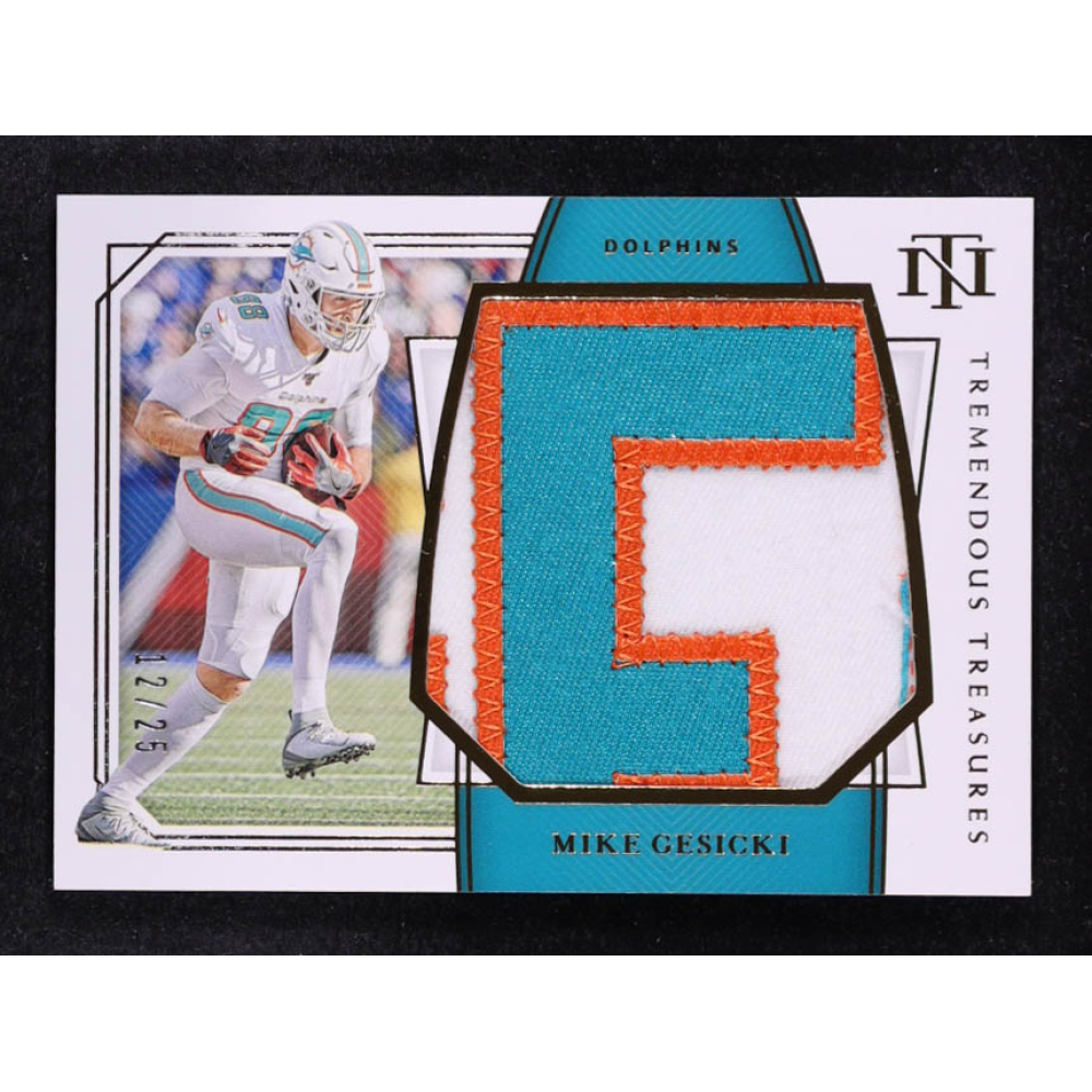 Mike Gesicki 2019 Panini National Treasures Tremendous Treasures Prime #43 #12/25 at PristineAuction.com