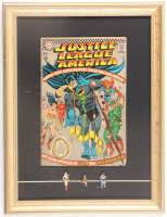 1960 "Justice League" Issue #53 Custom Framed Comic Book Display With (3) Justice League Pins at PristineAuction.com