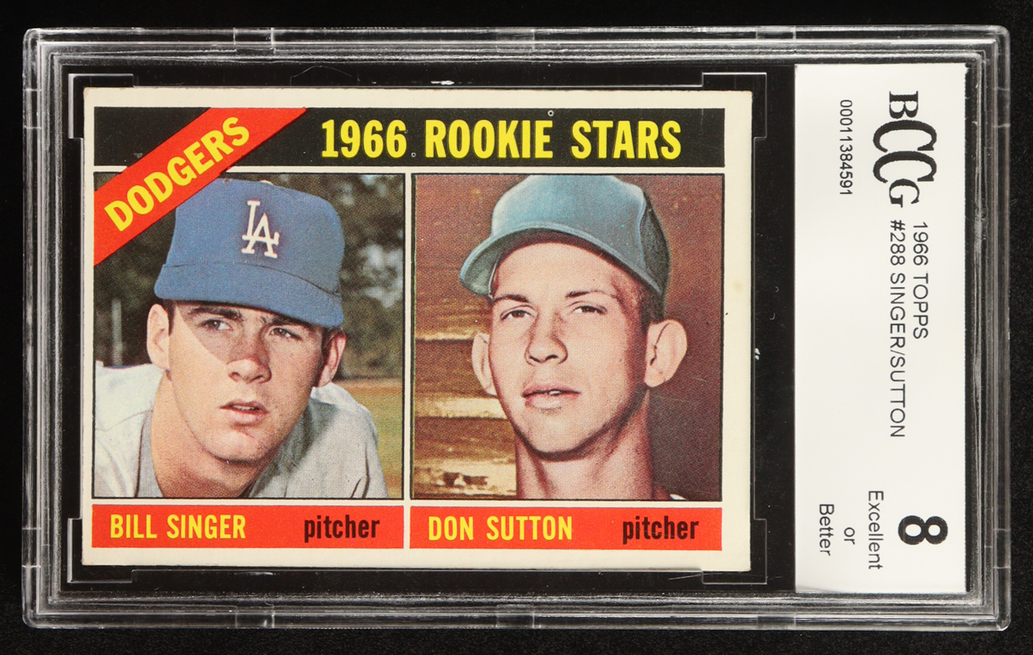 Bill Singer RC / Don Sutton 1966 Topps #288 Rookie Stars RC (BCCG 8) at PristineAuction.com Bill Singer RC / Don Sutton 1966 Topps #288 Rookie Stars RC (BCCG 8) at PristineAuction.com