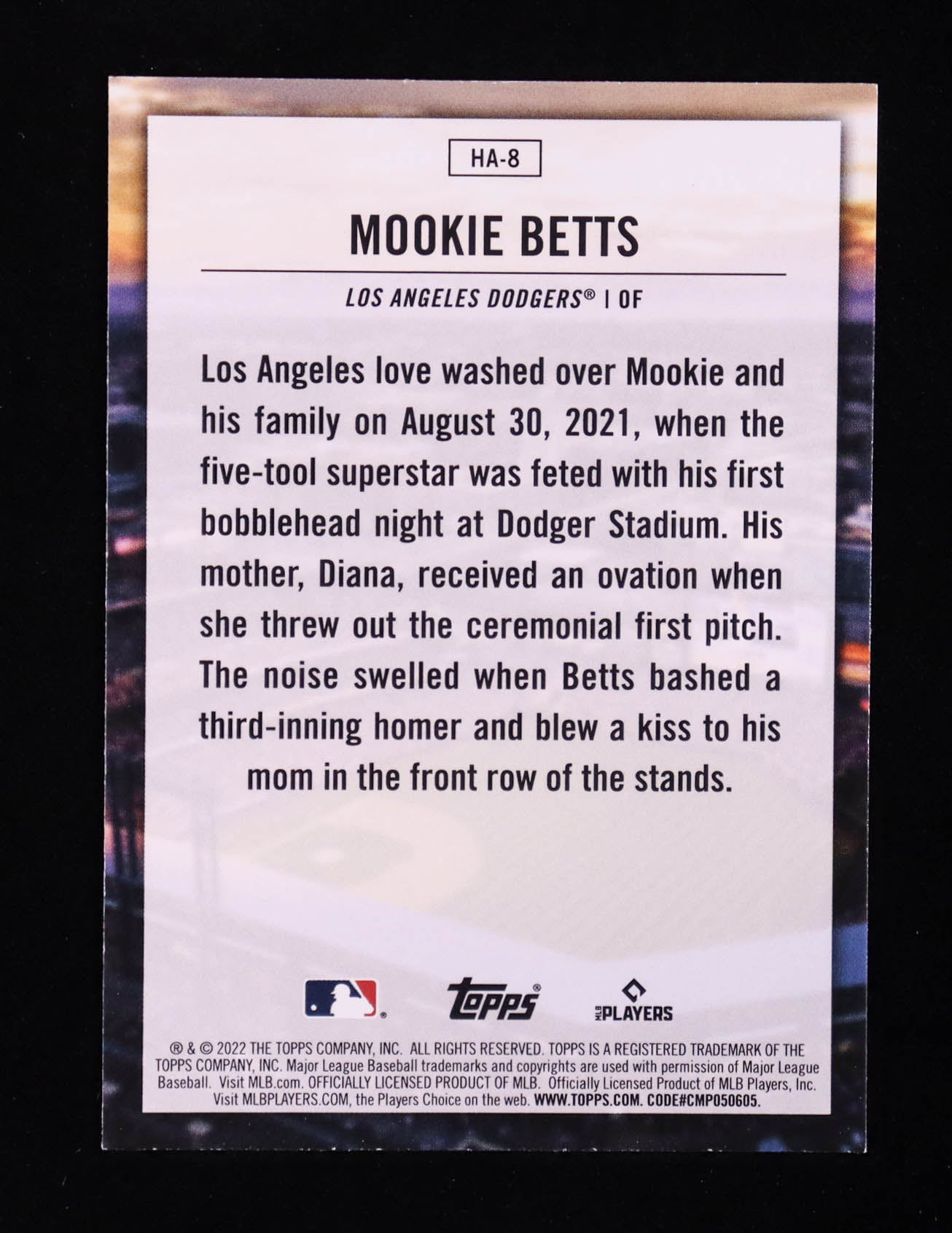 Mookie Betts 2022 Topps Home Field Advantage #HA8 at PristineAuction.com Mookie Betts 2022 Topps Home Field Advantage #HA8 at PristineAuction.com