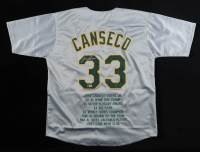 Jose Canseco Signed Career Highlight Stat Jersey (Beckett) at PristineAuction.com