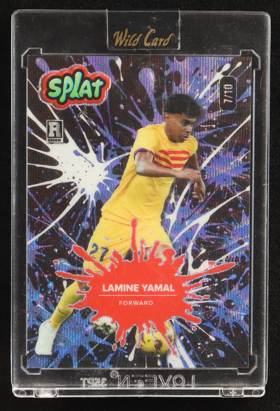 Lamine Yamal 2024 Wild Card Splat Background 1 Blue Wave #SBBLU01-LY2 #07/10 RC at PristineAuction.com Lamine Yamal 2024 Wild Card Splat Background 1 Blue Wave #SBBLU01-LY2 #07/10 RC at PristineAuction.com