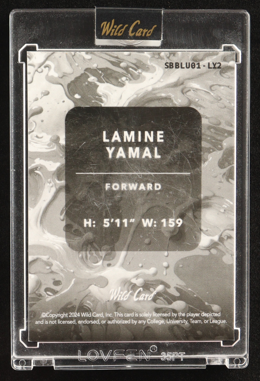 Lamine Yamal 2024 Wild Card Splat Background 1 Blue Wave #SBBLU01-LY2 #07/10 RC at PristineAuction.com Lamine Yamal 2024 Wild Card Splat Background 1 Blue Wave #SBBLU01-LY2 #07/10 RC at PristineAuction.com