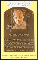 Mel Ott Signed Cut on Hall of Fame Plaque Postcard (JSA) at PristineAuction.com