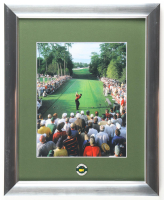 "Tiger Woods on the 18th Tee at The Masters" Custom Framed Photo Display with 2005 Masters Pin at PristineAuction.com