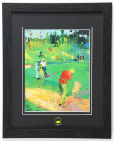 "Jack Nicklaus Out of the Sand" Custom Framed Leroy Neiman Art Print with Official Masters Pin at PristineAuction.com