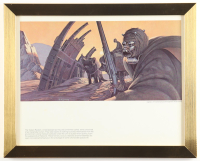 Star Wars "The Sandpeople" 1977 Ralph McQuarrie Custom Framed Pre-Production Art Photo Display at PristineAuction.com