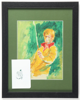 "The 16th Green at The Masters" Custom Framed Leroy Neiman Art Print with Official Masters Scorecard at PristineAuction.com