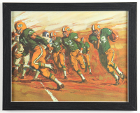 Green Bay Packers "The Sweep" Custom Framed Art Print Display at PristineAuction.com