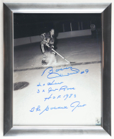 Bobby Hull Signed Blackhawks Custom Framed Photo Display Inscribed "HOF 1983" (Fiterman) at PristineAuction.com