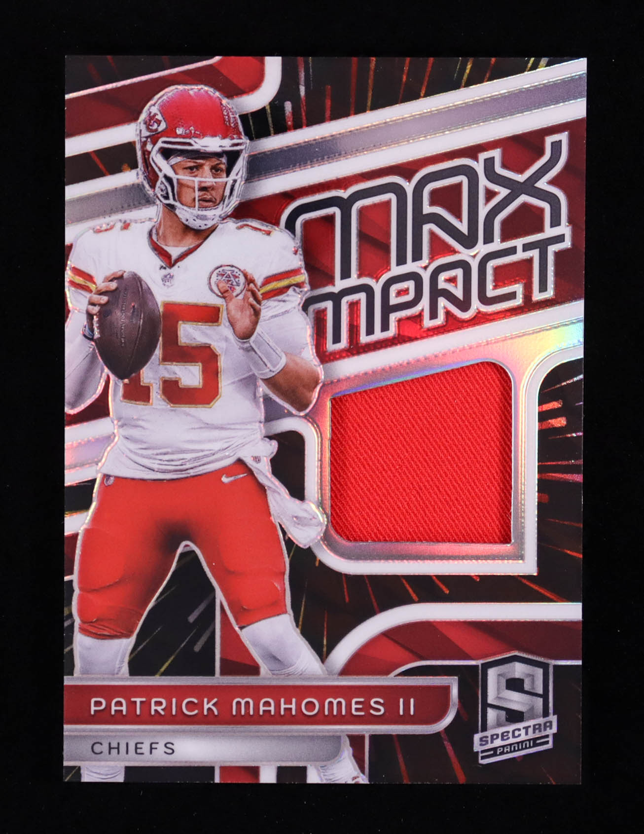 Patrick Mahomes II 2024 Panini Spectra Max Impact Materials Hyper #1 #14/75 at PristineAuction.com Patrick Mahomes II 2024 Panini Spectra Max Impact Materials Hyper #1 #14/75 at PristineAuction.com