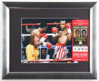 Sugar Ray Leonard Signed Custom Framed Photo Display with 1981 Hearns vs Leonard Ticket (Beckett) at PristineAuction.com