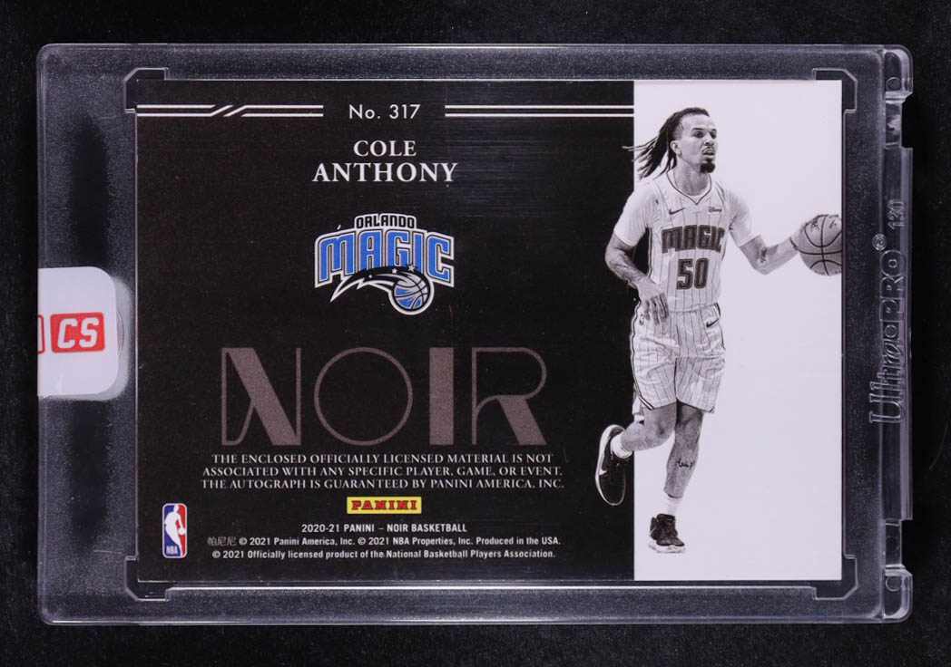 Cole Anthony 2020-21 Panini Noir #317 #41/99 AU JSY RC at PristineAuction.com Cole Anthony 2020-21 Panini Noir #317 #41/99 AU JSY RC at PristineAuction.com