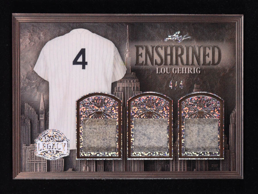 Lou Gehrig 2025 Leaf A Bronx Legacy Enshrined Memorabilia Silver Sparkle #E11 #4/4 at PristineAuction.com Lou Gehrig 2025 Leaf A Bronx Legacy Enshrined Memorabilia Silver Sparkle #E11 #4/4 at PristineAuction.com