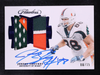 Jeremy Shockey 2018 Panini Flawless Collegiate Dual Patch Autographs Sapphire #28 #8/15 at PristineAuction.com