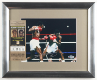 Sugar Ray Leonard Signed Custom Framed Photo Display with 1981 Hearns vs Leonard Ticket (Beckett) at PristineAuction.com
