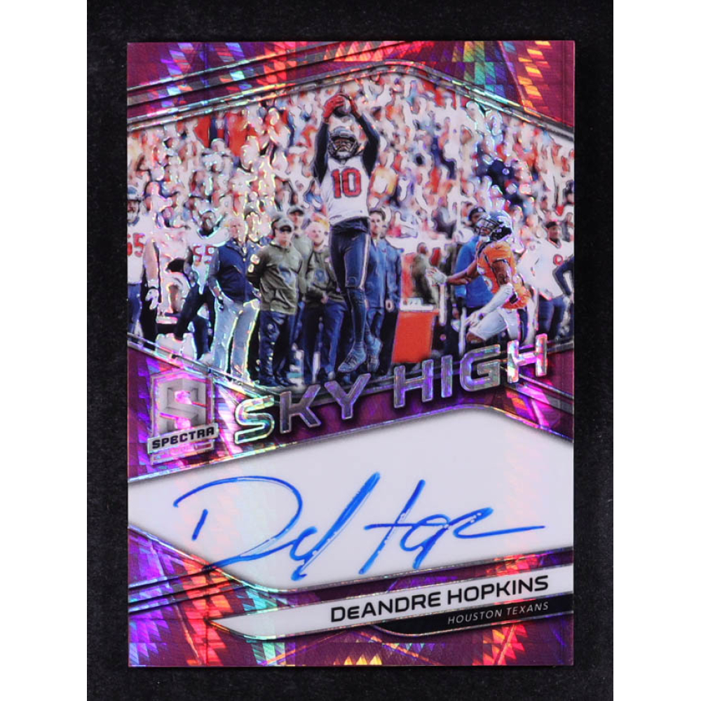 DeAndre Hopkins 2019 Panini Spectra Sky High Signatures Neon Pink #4 #10/15 at PristineAuction.com
