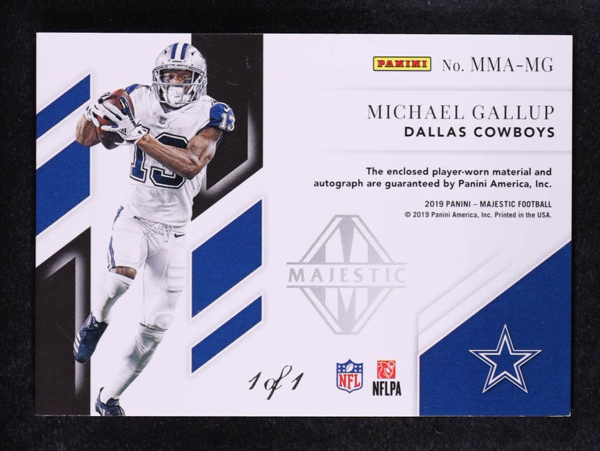 Michael Gallup 2019 Panini Majestic Majestic Material Autographs Platinum #15 #1/1 at PristineAuction.com Michael Gallup 2019 Panini Majestic Majestic Material Autographs Platinum #15 #1/1 at PristineAuction.com
